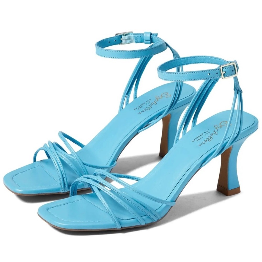 Seychelles Blue Strappy Ankle‑Buckle Sandals